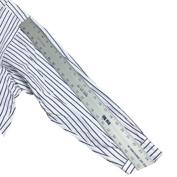 Ralph Lauren Golf Shirt Mens XL Purple Striped Button Down Tilden Cotton Pony LS - Picture 8 of 12